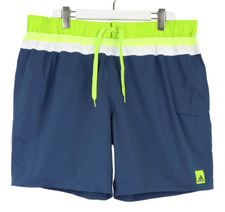 Adidas Maillot de Bain Homme 2XL Doublé Taille Élastique Logo Cordon Short