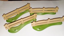 PLAYMOBIL  Barrieres (x4)  Beige Bois sur Socle Vert Maison Forêt 4207 5004