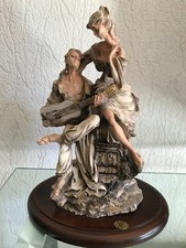 Statue figurine romantique vintage de couples Miriam Man avec guitare Serenading