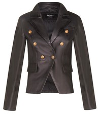 Femmes Véritable Cuir Noir