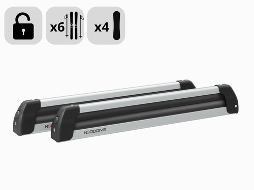 Porte skis voiture pour barres - pour,