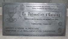 RARE OBJET PUBLICITAIRE POUR LE VAISSELIER D'ESTAING POTIER D'ETAIN FRANCAIS