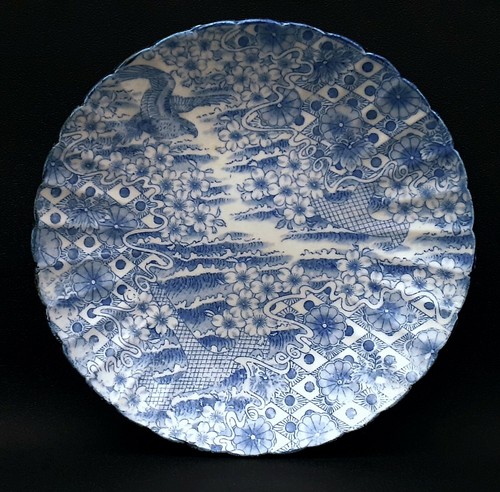 Antique 19th century blue and - 19th,