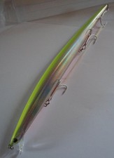 Leurre pêche mer rivière 20cm 26g nage jusqu'à 0,7m chartreuse