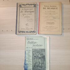 Livres scolaires de musique et solfège 1910 - 1941 - 3 livres