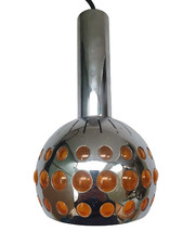 Suspension space age en métal chromé couleur orange RAAK des années 70