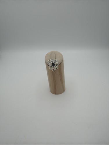 Bague argentée goutte noire - goutte,