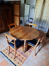 Lot de 4 chaises  anglaises  époque victorienne acajou bon état assise cuir noir