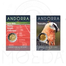 2 X 2 EURO ANDORRE 2025  / GYPAETE + JEUX  PETITS ETATS /PREVENTE COINCARD EN BU