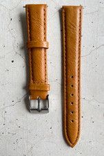 Bracelet Montre en Cuir véritable Marron boucle argent taille 16 mm