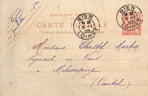 Gien carte postale entier - gien,