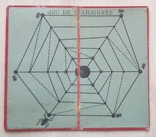 ancien jeu société M.D Paris XIXème JEU DE L'ARAIGNÉE / JEU DE LA CHASSE AU LOUP
