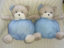 Lot de 2 peluches/doudous MUSTI ours bleu à pois De Mustela Etat Neuf