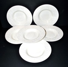 WEDGWOOD Lot 6 assiettes creuses pasta Faïence moulé PATRICIAN guirlande England