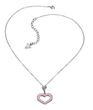 GUESS Collier / UBN11227 Pendentif Coeur Avec Rosaroten Pierres Précieuses Chen