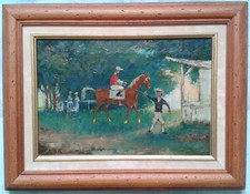 " A la Pesée " Ancienne peinture signée STERN