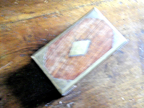 Ancien coffret bois angles - bois,