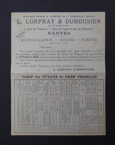 Catalogue tarif lorfray - tarif, &