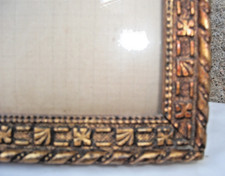 Cadre XIXème bois doré 20,5 X 15,5 cm Feuil 18 X 13 cm+verre ancien