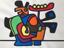 Rare Peinture acrylique  sur papier ANDRE ALETH MASSON 2004