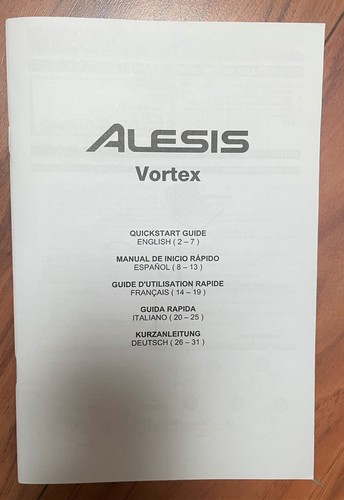 Alesis vortex quick start - quick,