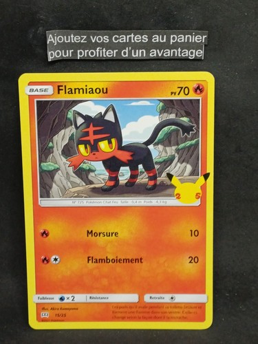Carte pokémon flamiaou 25 - carte,