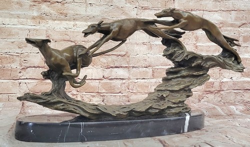 Sulpture bronze lévrier chien - sulpture,