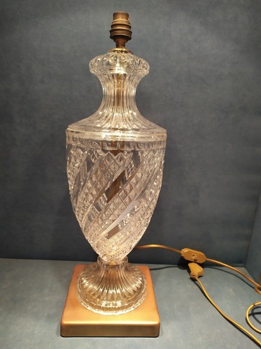 Lampe cristal et laiton - lampe,