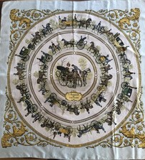 Hermès Carré 90 Soie La Promenade de Longchamps Vintage Années 80 Philippe Ledou