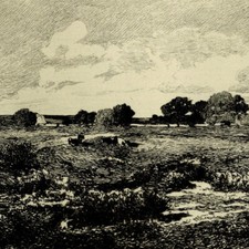 Jules Dupré La lande Paysage -  Eau Forte originale XIXe