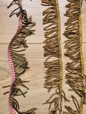 2,72m ANCIEN GALON DORÉS  À FRANGES MÉTALLIQUE / CANETILLE