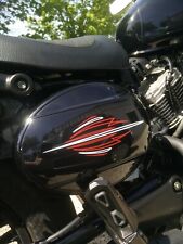 Custom pinstriping decal – red white sticker for motorcycle 200mm