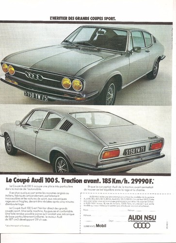 Publicite audi coupe 100 - publicite,