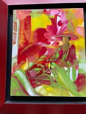 Huile sur toile signée Le Nalbaut "perroquets H46 L38 encadré