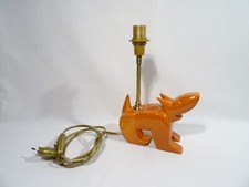 LAMPE CHIEN CERAMIQUE ORANGE ART CONTEMPORAIN CUBISME CERAMIC LAMP LIGHT