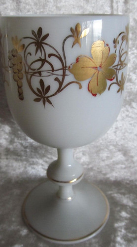 Ancien verre calice opaline - verre, en