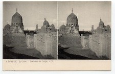 EGYPTE - Egypt - Old Postcard - LE CAIRE - Cairo - Carte Stereo Tombeaux Califes
