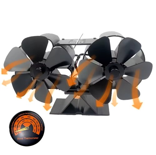 Double ventilateur poêle bois - double,