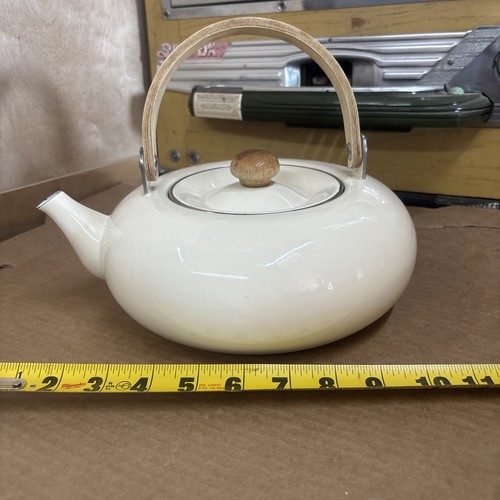 Vtg mcm white enamel - vtg,