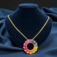 Collier unisexe multi-saphir