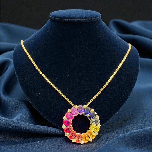 Collier unisexe multi saphir - collier, multi-saphir