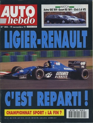 Auto hebdo 805 - auto, 19/11/1991