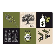 Set de Table "Olive" 28x44cm Vert & Noir