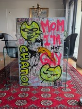 Grand tableau CHANOIR original bombe aérosol et peinture sur plan de New York