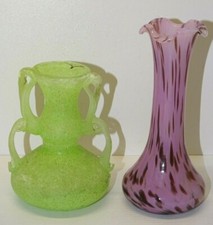 -2 VASES ANCIENS 1 VERRE DE