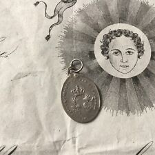 Pendentif Ancien Argent Petite Médaille Couronne Roi XIXè Charm Silver Medal 19C
