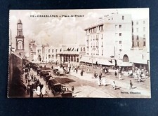 CASABLANCA Place des Nations-Unies , Place de France MAROC  CPA POSTCARD  255