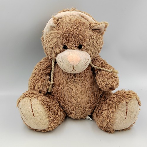 Peluche doudou chat beige - peluche,