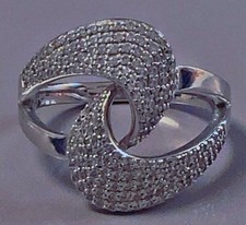 Superbe bague argent zirconium ring silver bague argent massif T55
