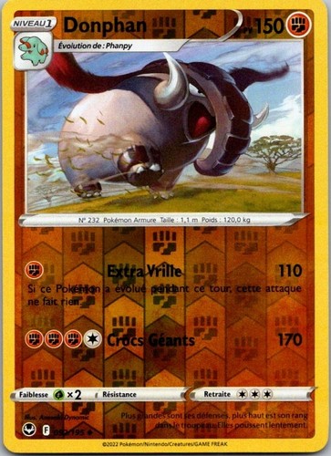 Carte pokémon donphan 092 - donphan, 092/195